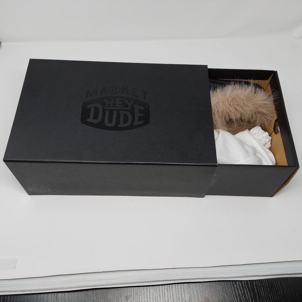 Hey Dude Wally Slip Loafer Market Black Fur Mule Slippers NWT - Picture 5 of 16